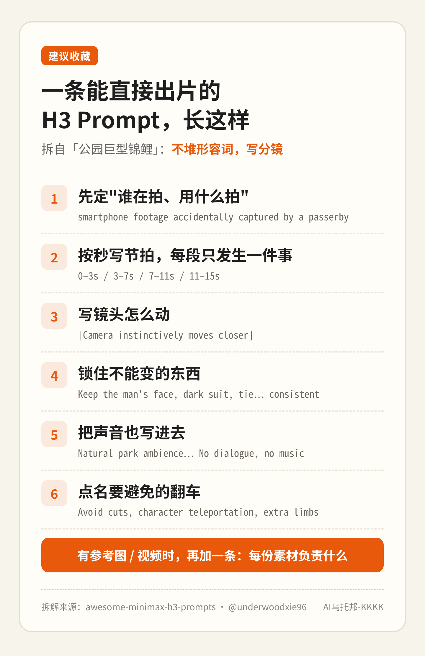 一条能直接出片的 H3 提示词，长这样